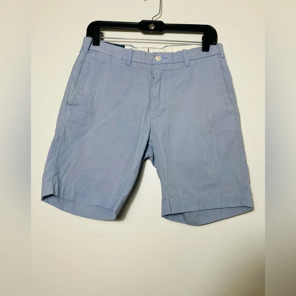 Polo Ralph Lauren Men’s Shorts Sz 30 Blue Striped Cotton 9” Inseam Preppy Beach